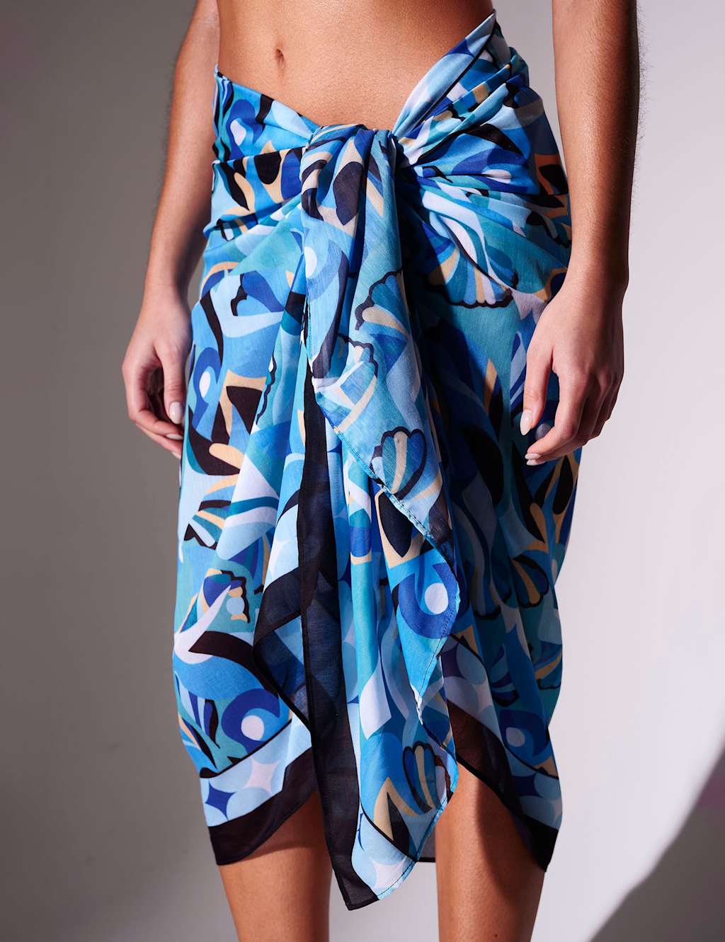 South Beach Women's Printed Sarong - Blue Mix - Available at M&S