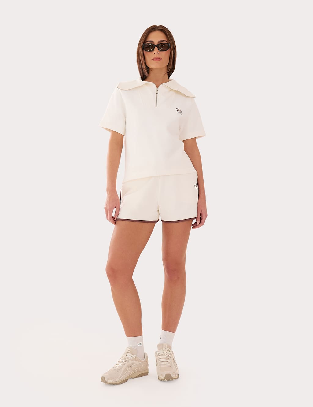 4Th & Reckless Women's Pure Cotton Shorts - Medium - White Mix - Available at M&S