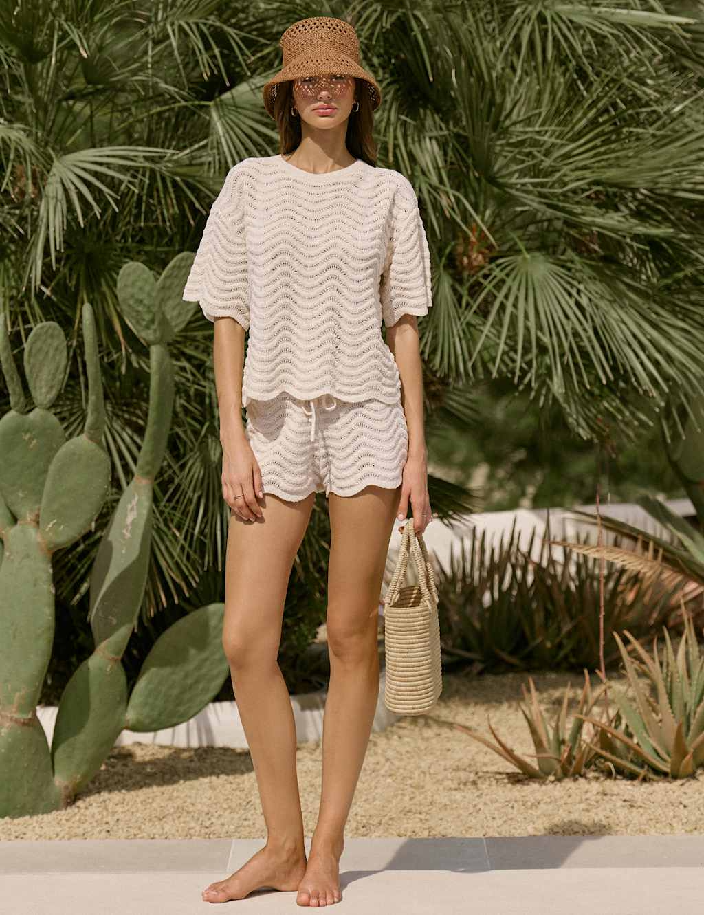 4Th & Reckless Women's Knitted Shorts - 14 - Cream - Available at M&S