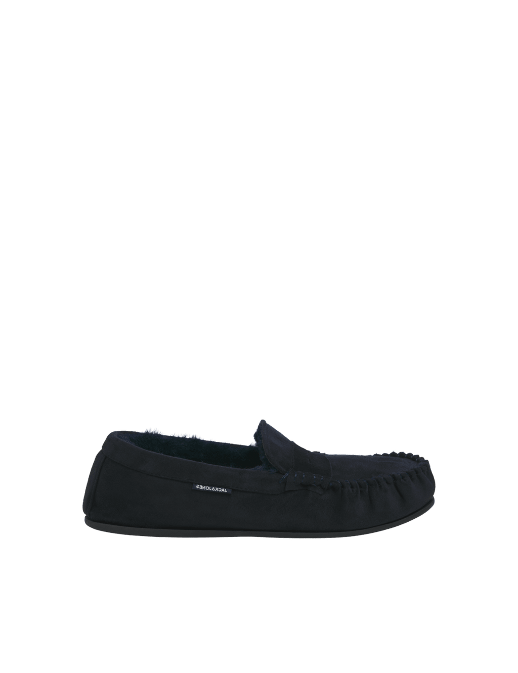 Jack & Jones Men's Leather Moccasin Slippers - 9 - Navy - Available at M&S