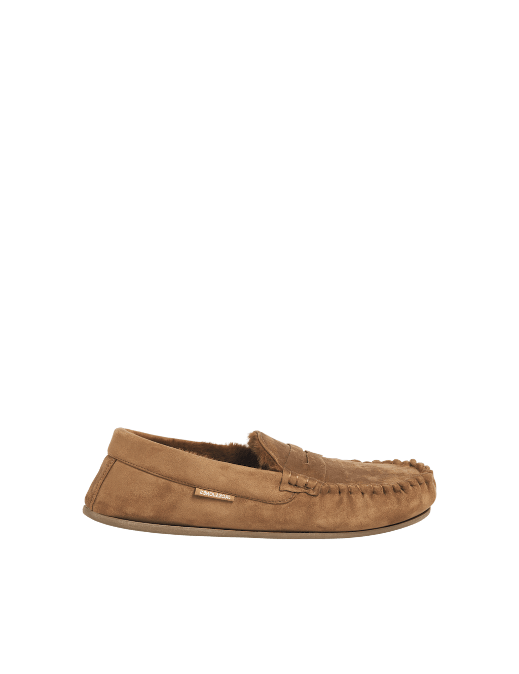 Jack & Jones Men's Leather Moccasin Slippers - 12 - Tan - Available at M&S