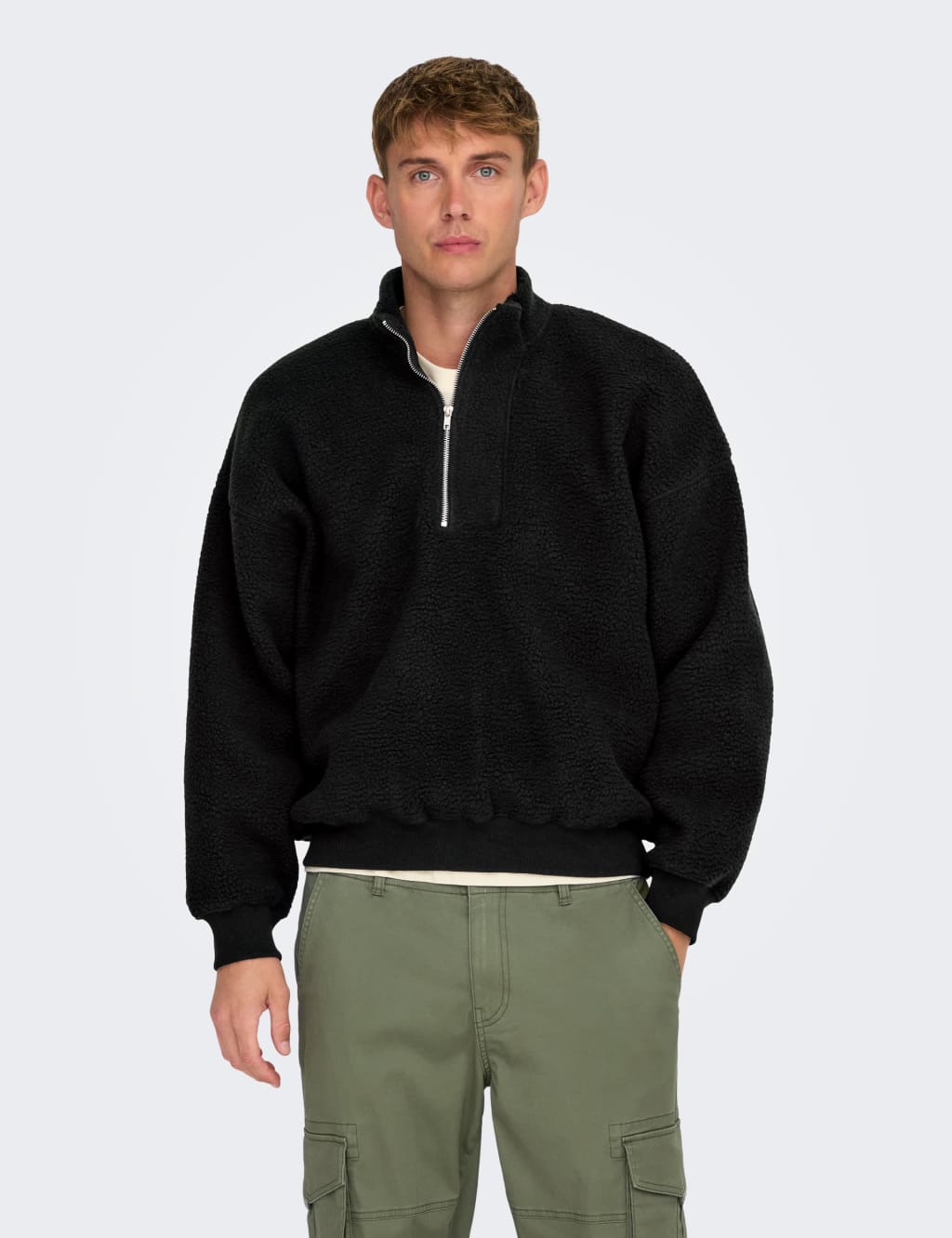 Half Zip Funnel Neck Sweatshirt