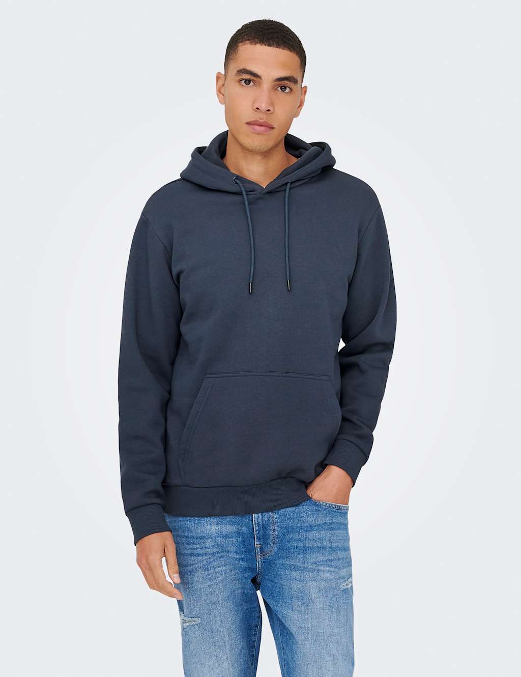 Only & Sons Men's Cotton Rich Hoodie - 2XL - Navy - Available at M&S