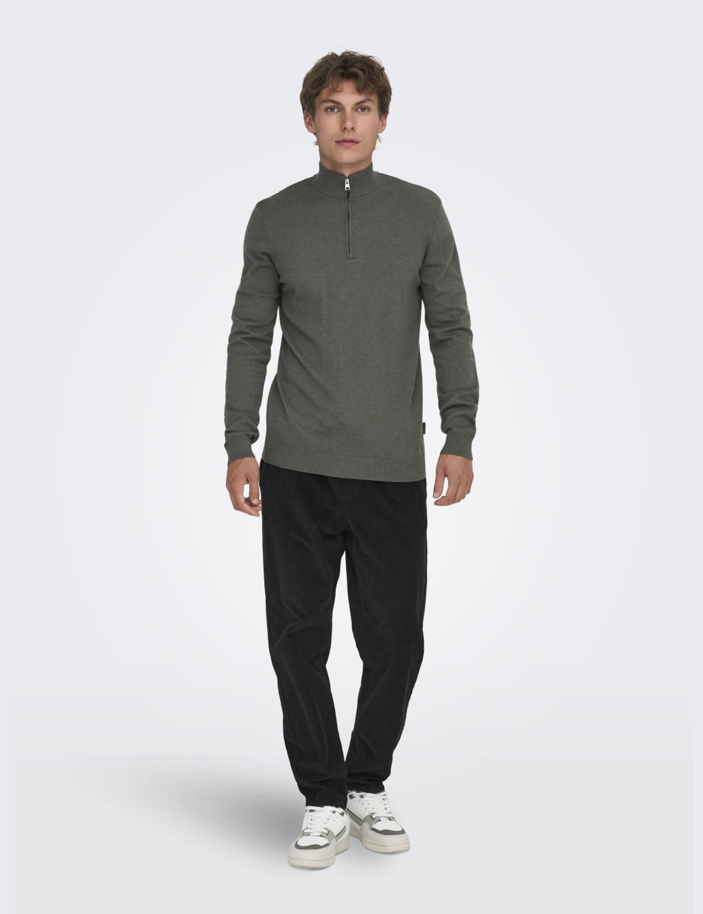 Tapered Fit Corduroy Elasticated Waist Trousers