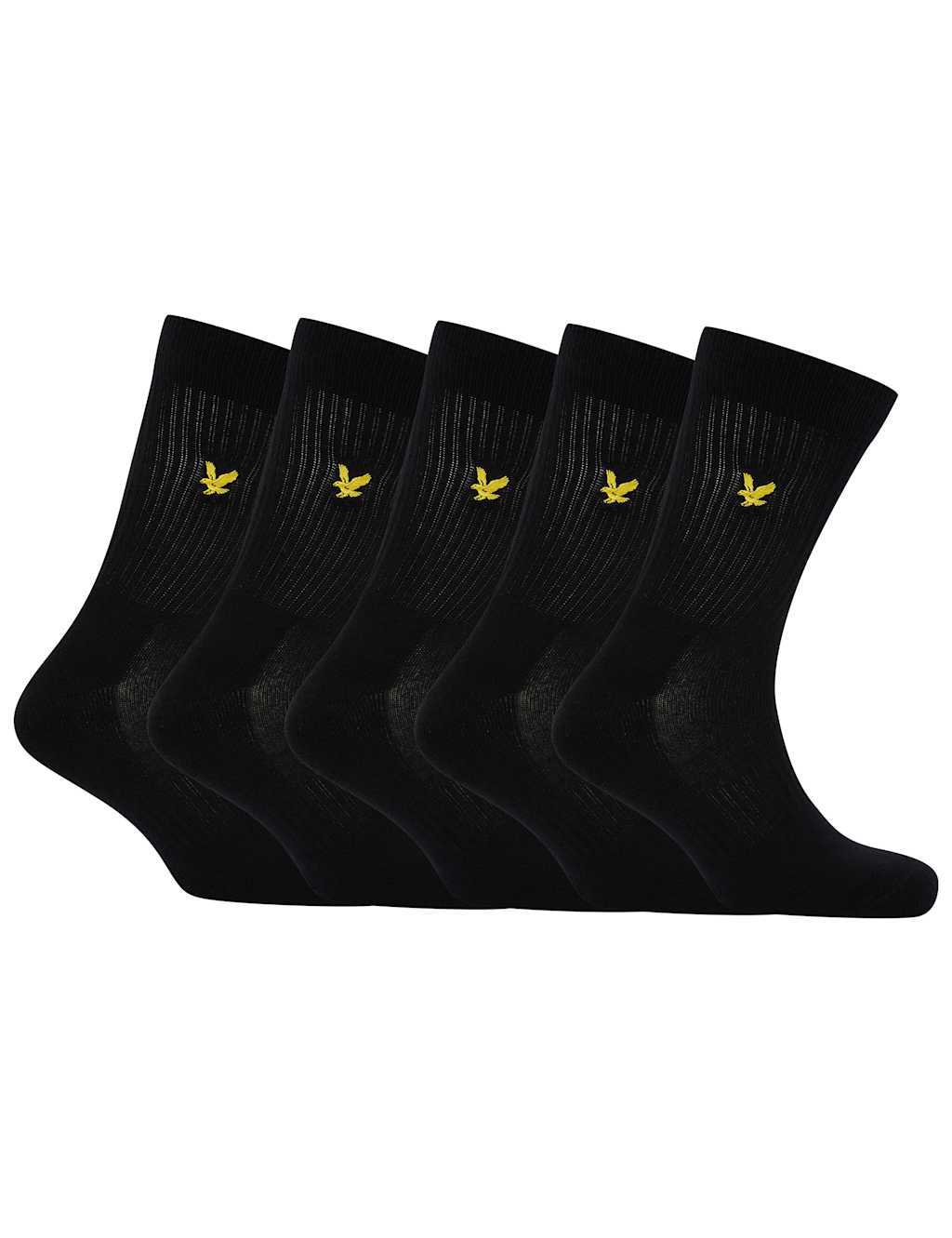 5pk Embroidered Cotton Rich Trainer Socks
