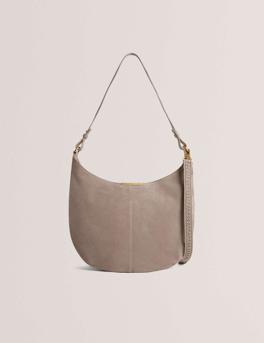Ted Baker Women's Leather Bar Detail Hobo Bag - Taupe - Available at M&S