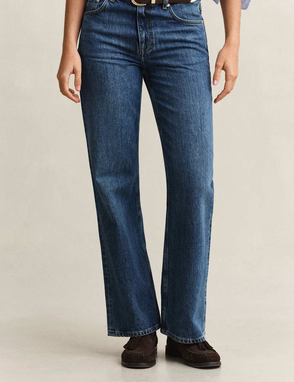 Gant Women's Lyocell Blend Mid Rise Straight Leg Jeans - 34 - Blue - Available at M&S