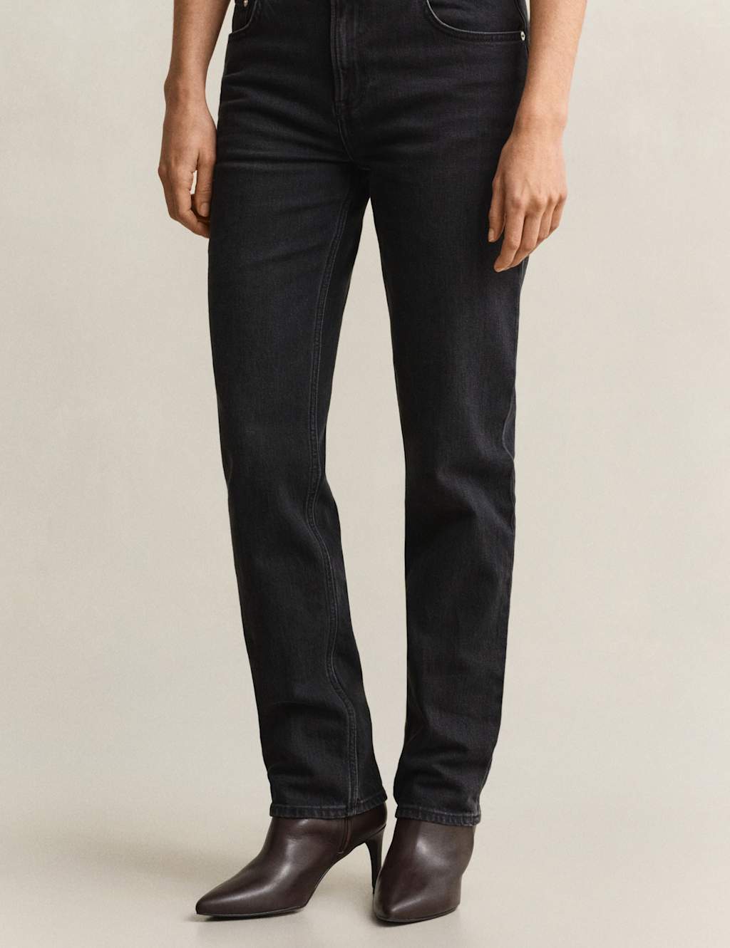 Gant Women's Mid Rise Straight Leg Jeans - 30 - Black - Available at M&S