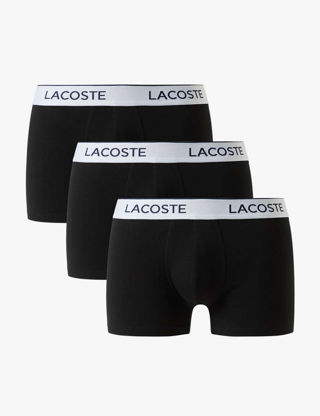 Lacoste 3pk Cotton Rich Trunks Black