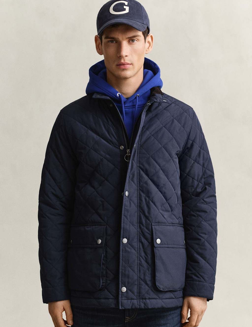Gant Men's Quilted Jacket - M - Blue - Available at M&S