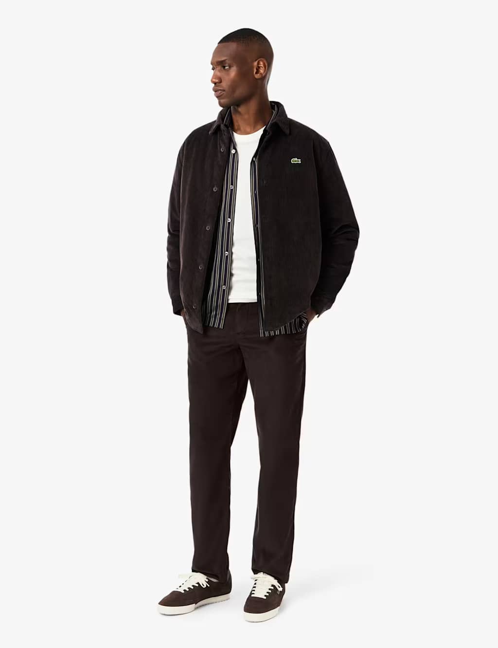 Lacoste Pure Cotton Corduroy Chinos Brown