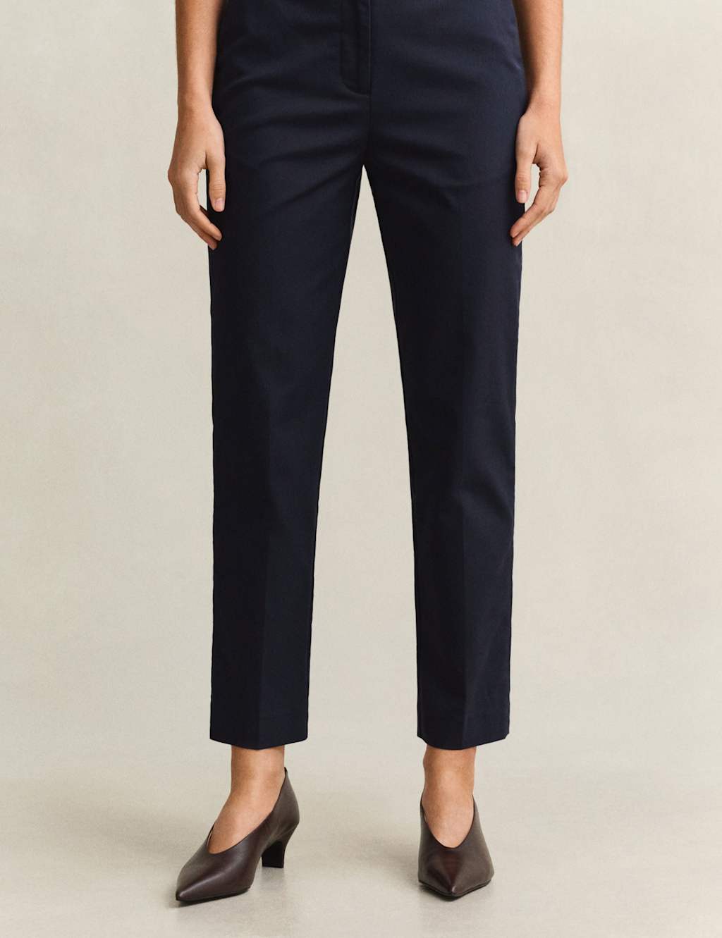 Gant Women's Cotton Rich Slim Fit Chinos - 34 - Navy - Available at M&S