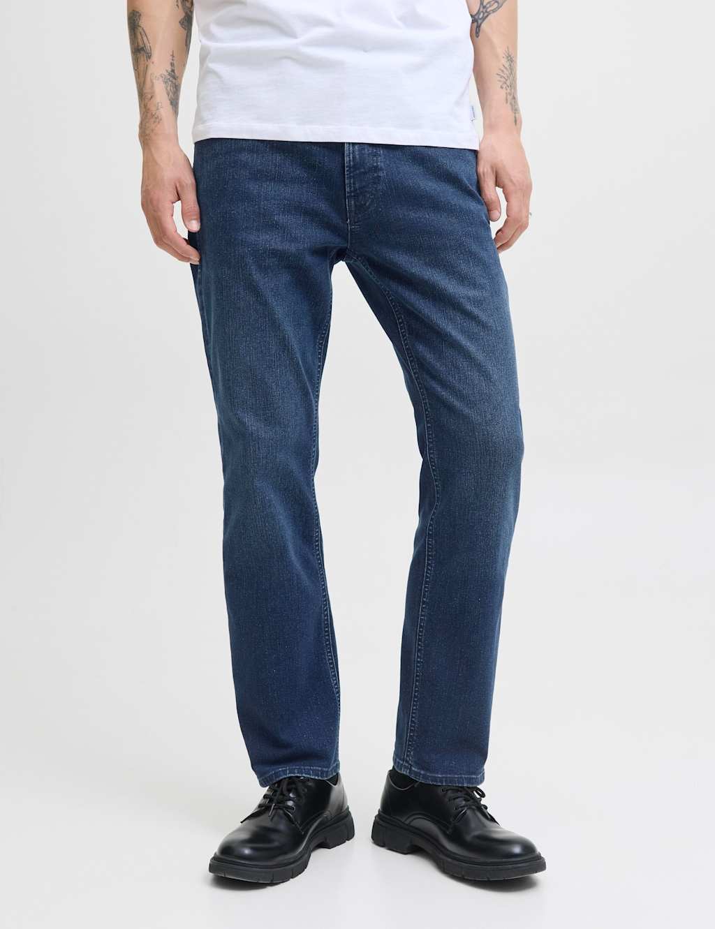 Jack & Jones Men's Regular Fit 5 Pocket Stretch Jeans - 32/30in - Blue Denim - Available at M&S