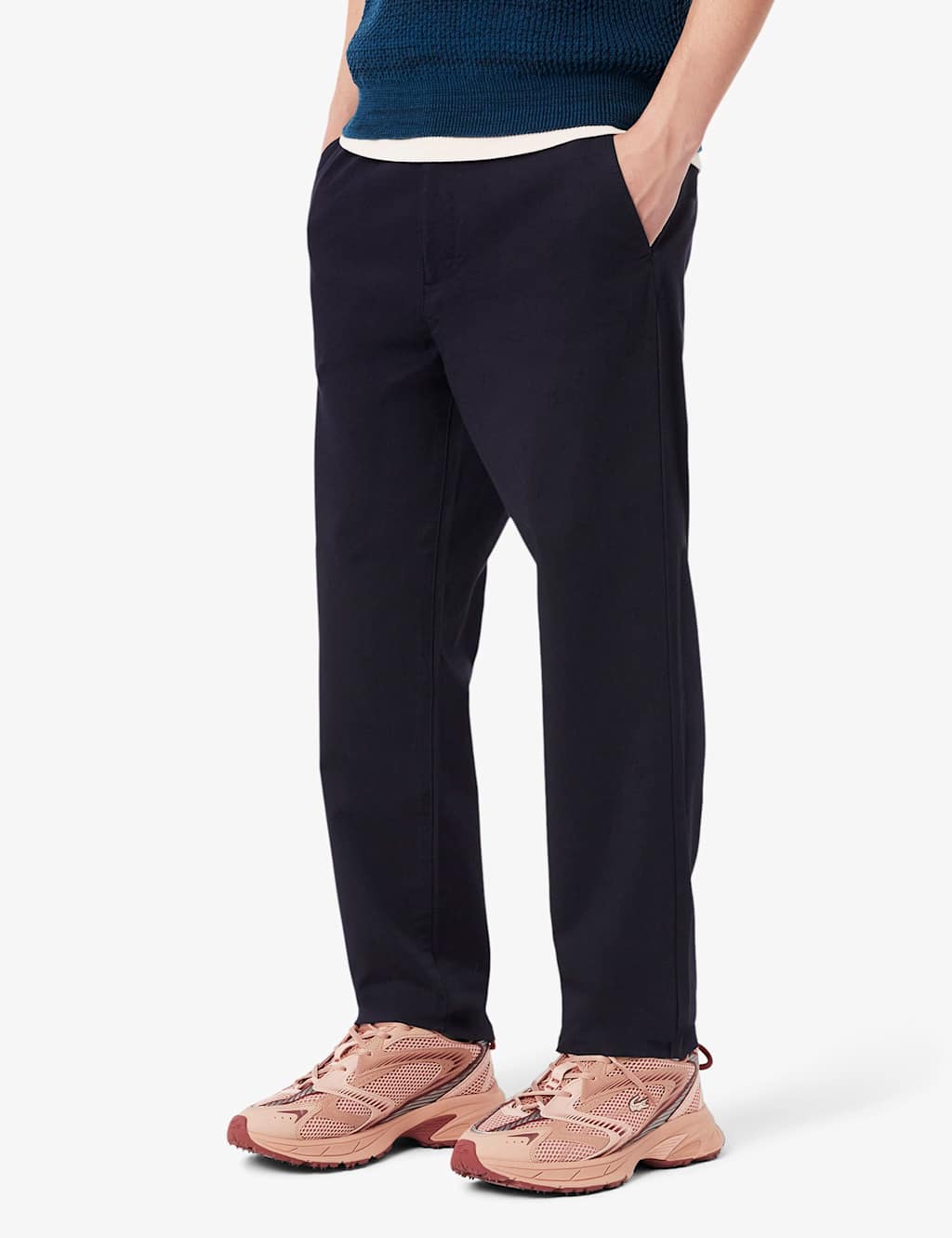 Lacoste Regular Fit Cotton Rich Chinos Navy