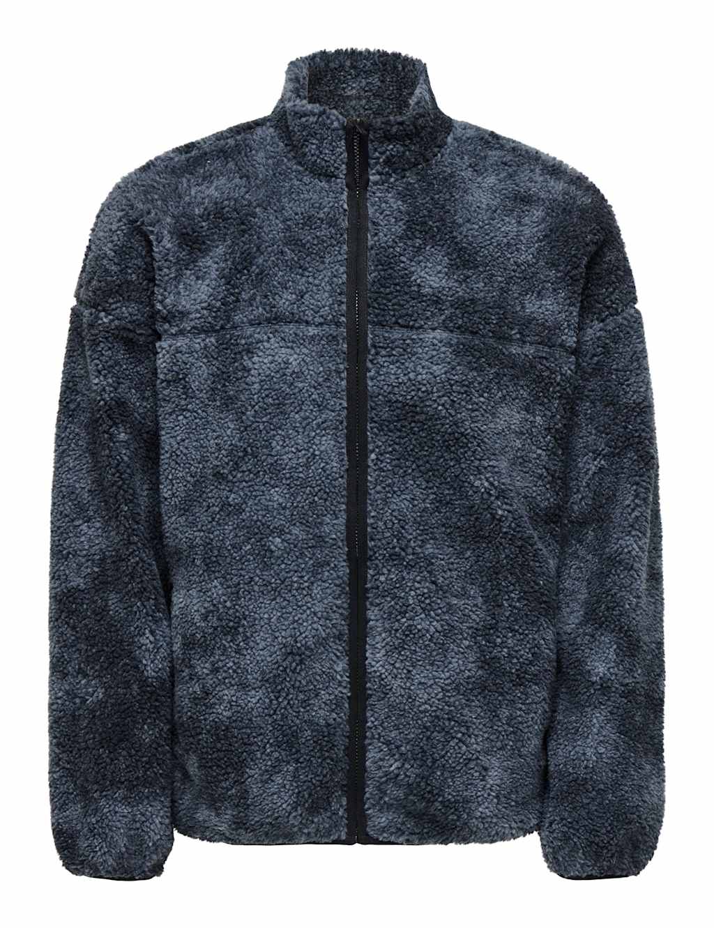 ONLY & SONS Patterned Zip Up Fleece Jacket Navy Mix