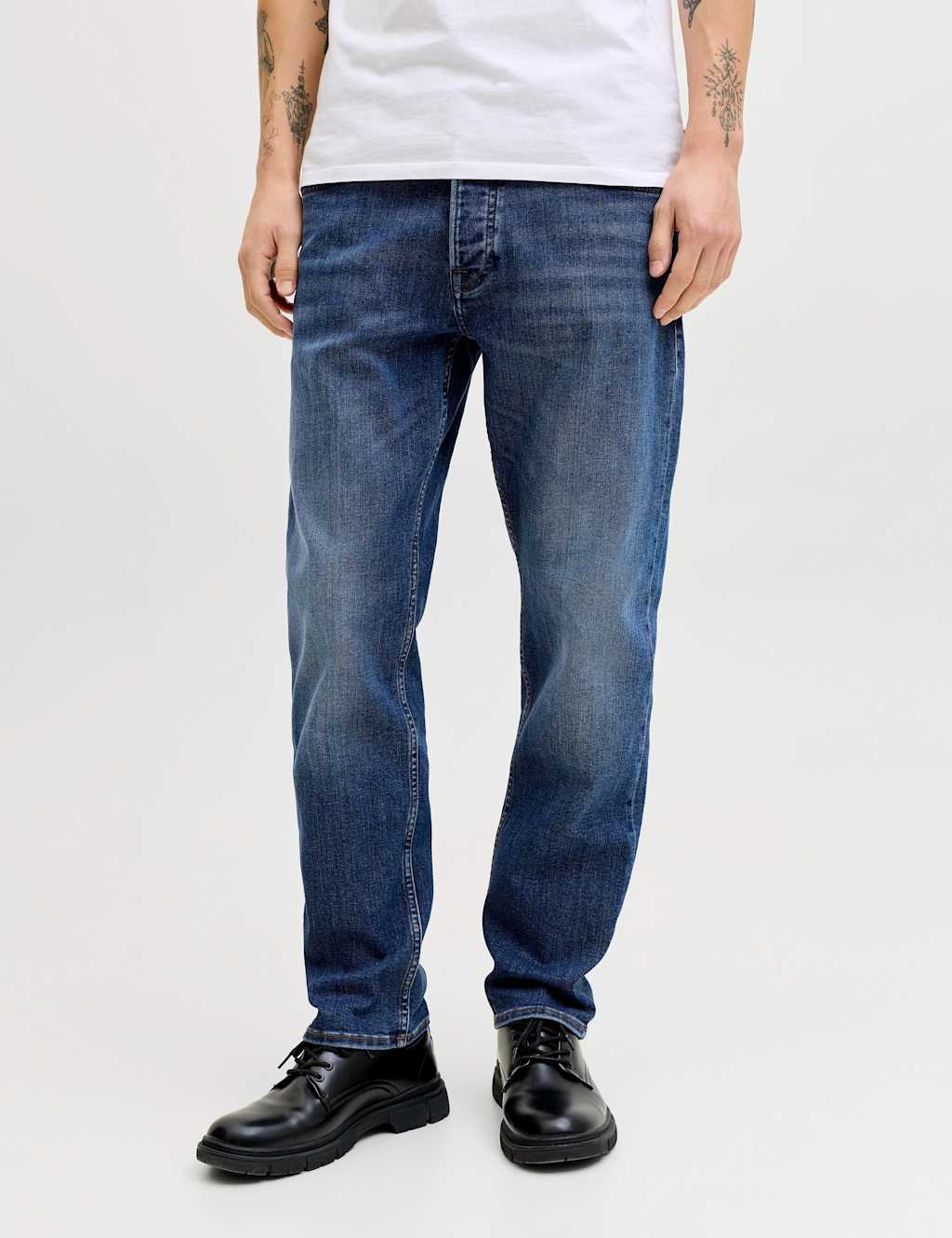Jack & Jones Men's Tapered Fit 5 Pocket Stretch Jeans - 32/32in - Blue Denim - Available at M&S
