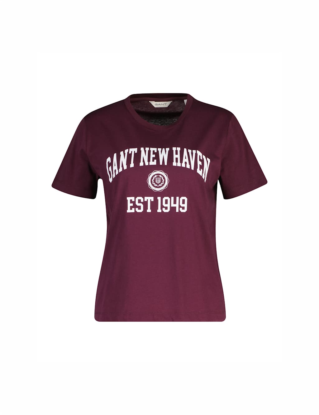 Gant Women's Pure Cotton Logo Graphic T-Shirt - Small - Burgundy - Available at M&S