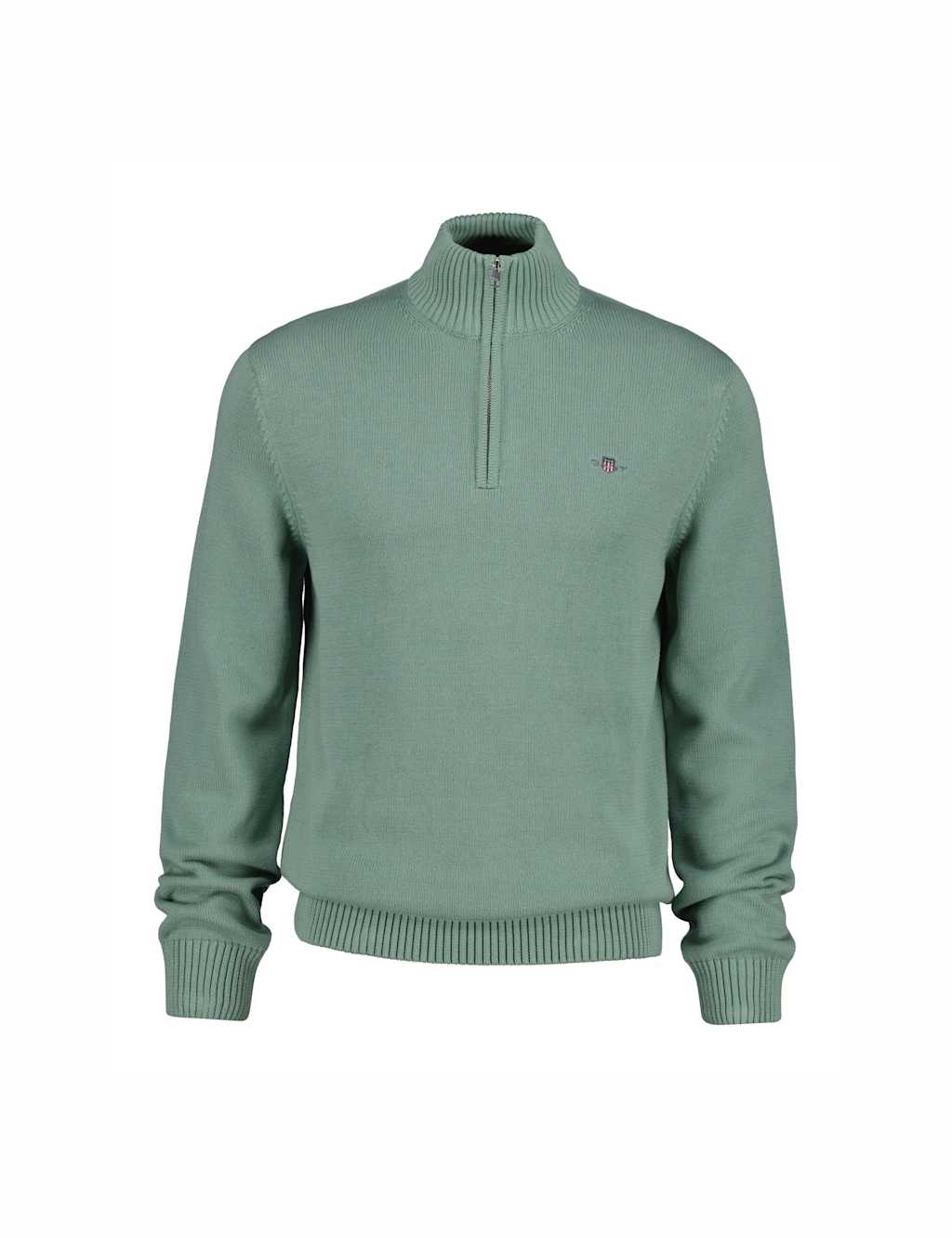 Gant Men's Pure Cotton Casual Half Zip Jumper - XL - Green - Available at M&S