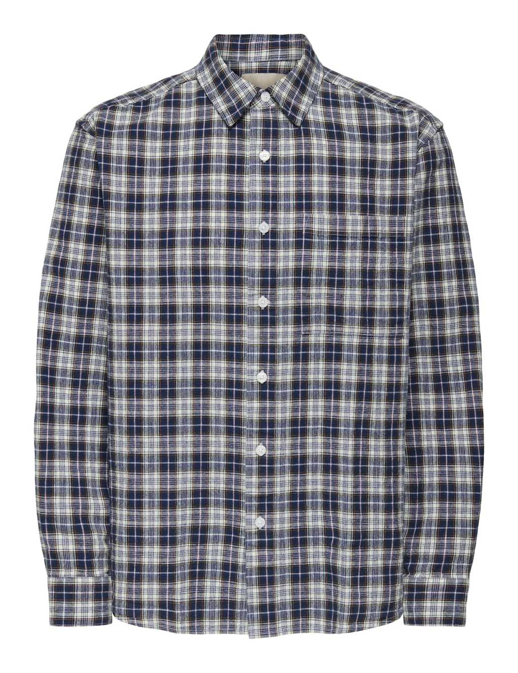 ONLY & SONS Regular Fit Cotton Rich Checked Shirt Blue