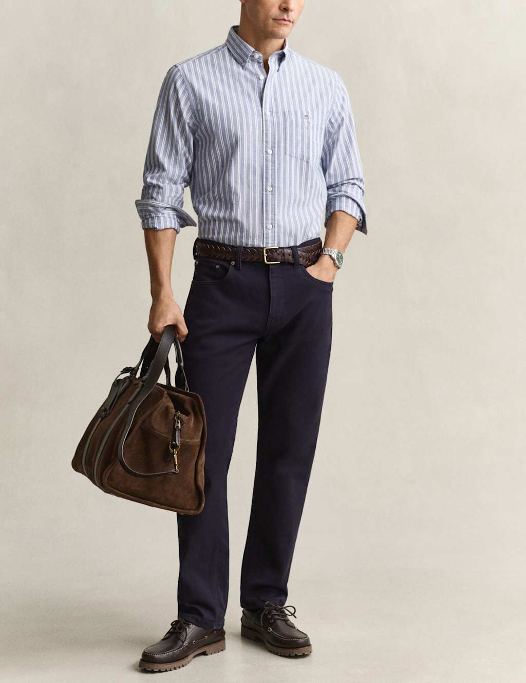 Gant Men's Pure Cotton Striped Oxford Shirt - XL - Blue Mix - Available at M&S
