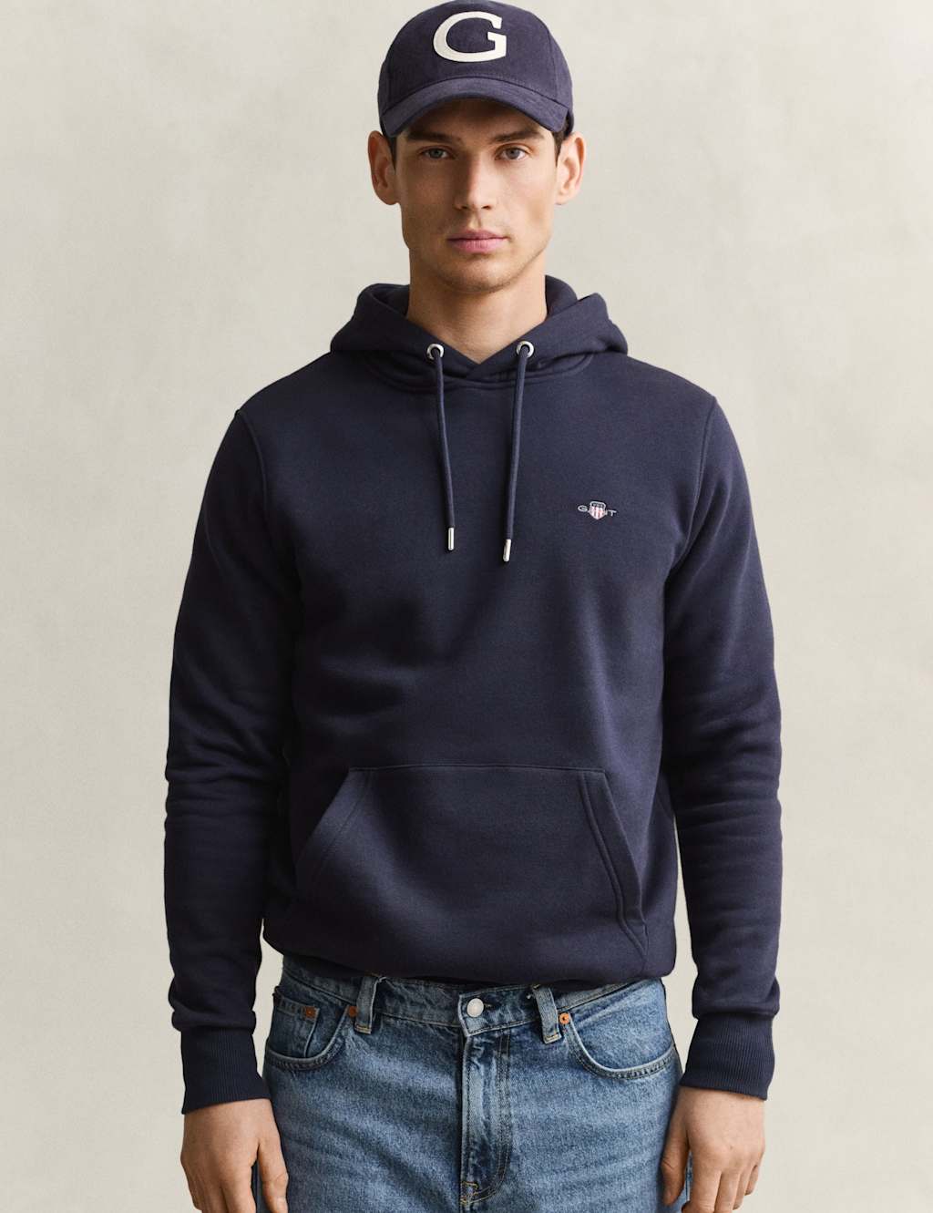 Gant Men's Pure Cotton Hoodie - M - Blue - Available at M&S