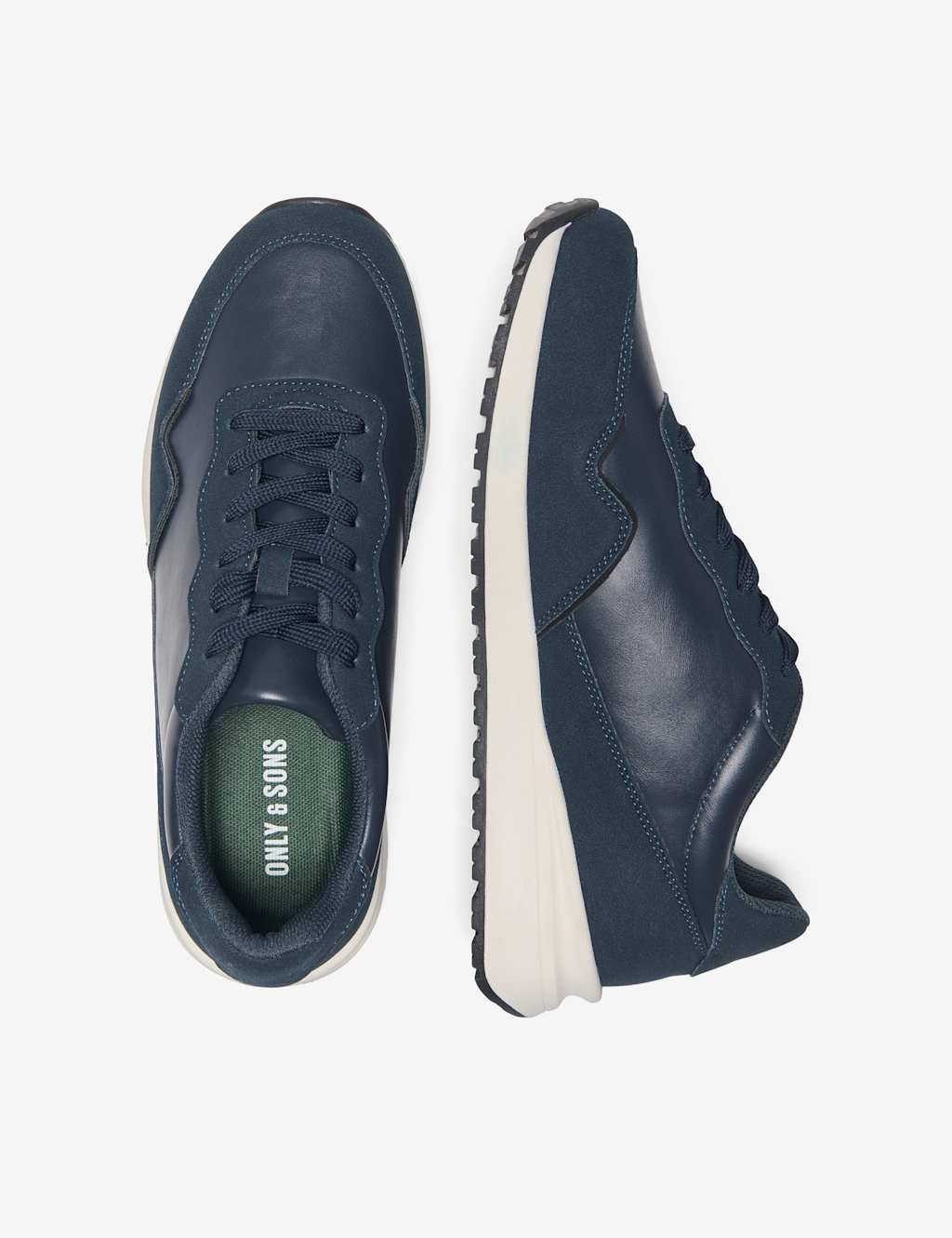 Only & Sons Men's Lace Up Trainers - 9 - Navy - Available at M&S