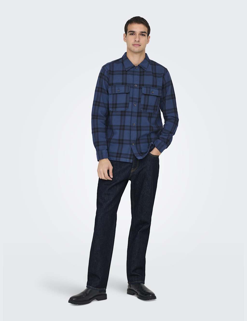 ONLY & SONS Straight Fit 5 Pocket Rigid Jeans Blue