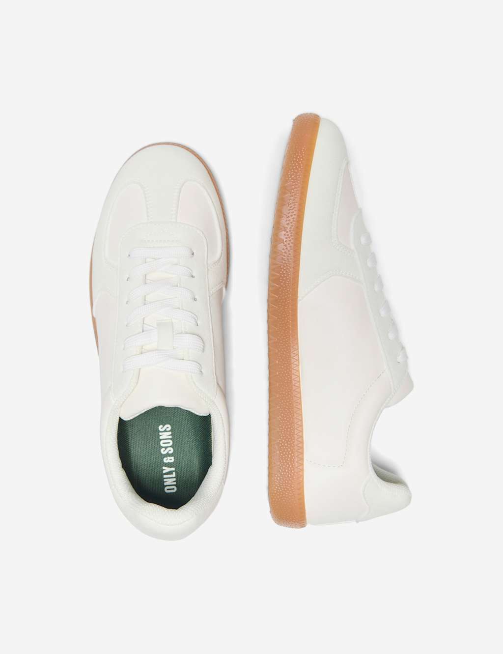 Only & Sons Men's Lace Up Trainers - 8 - White - Available at M&S