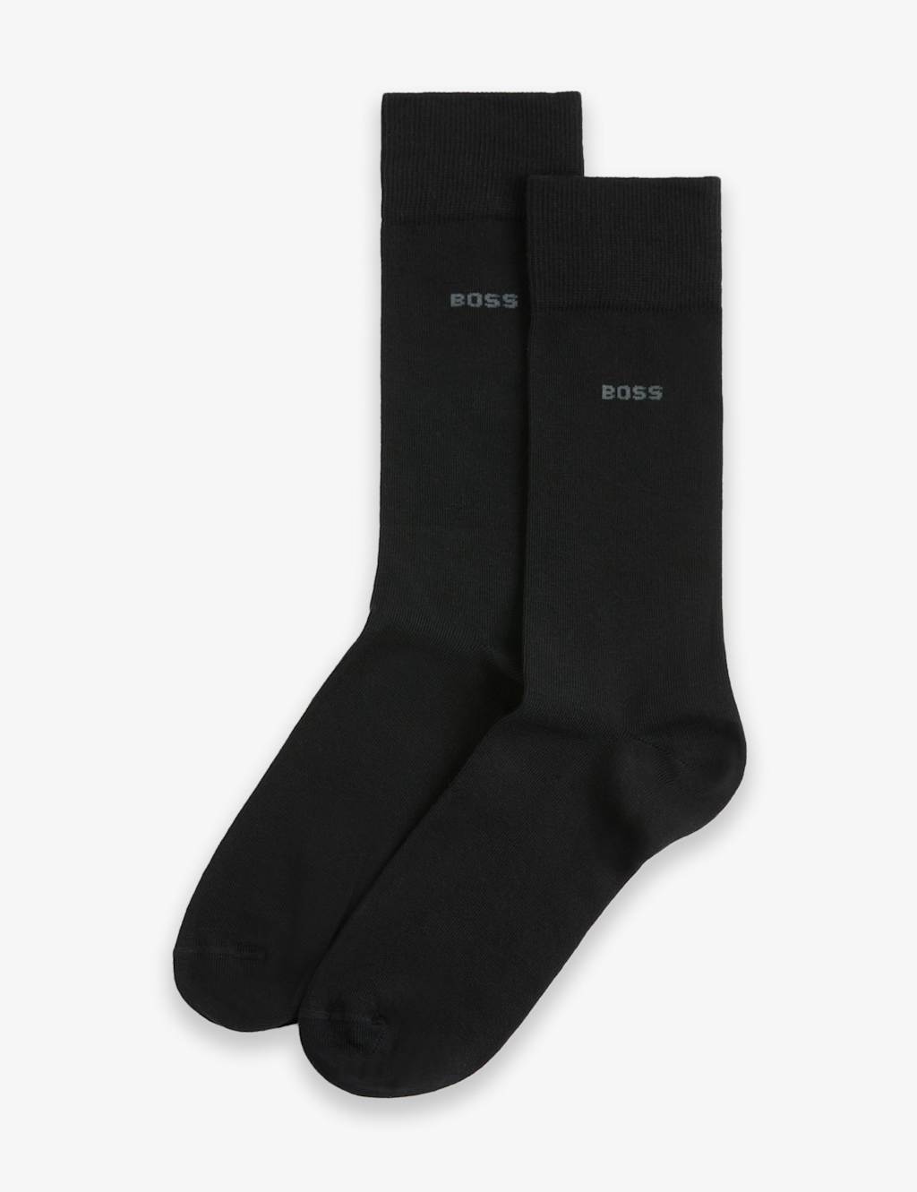Boss 2 Pack Logo Cotton Rich Socks Black