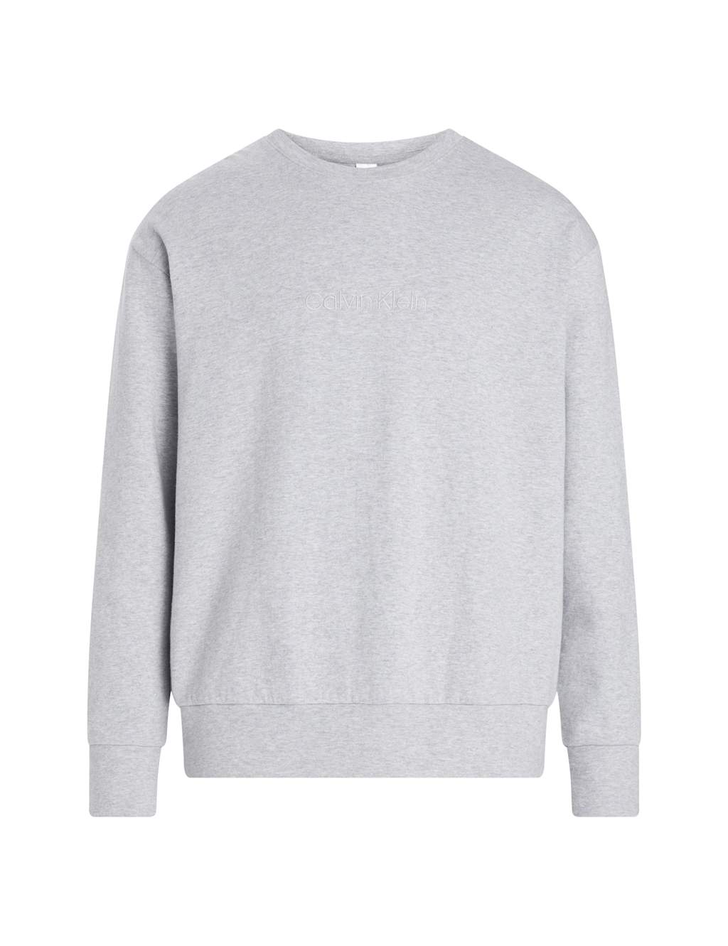 Calvin Klein Cotton Rich Loungewear crew neck sweat with embroidered logo Grey