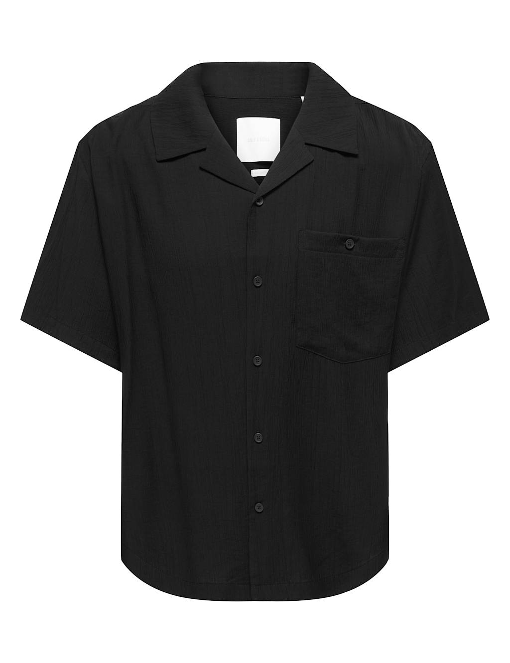 Only & Sons Men's Cuban Collar Shirt - XL - Black - Available at M&S