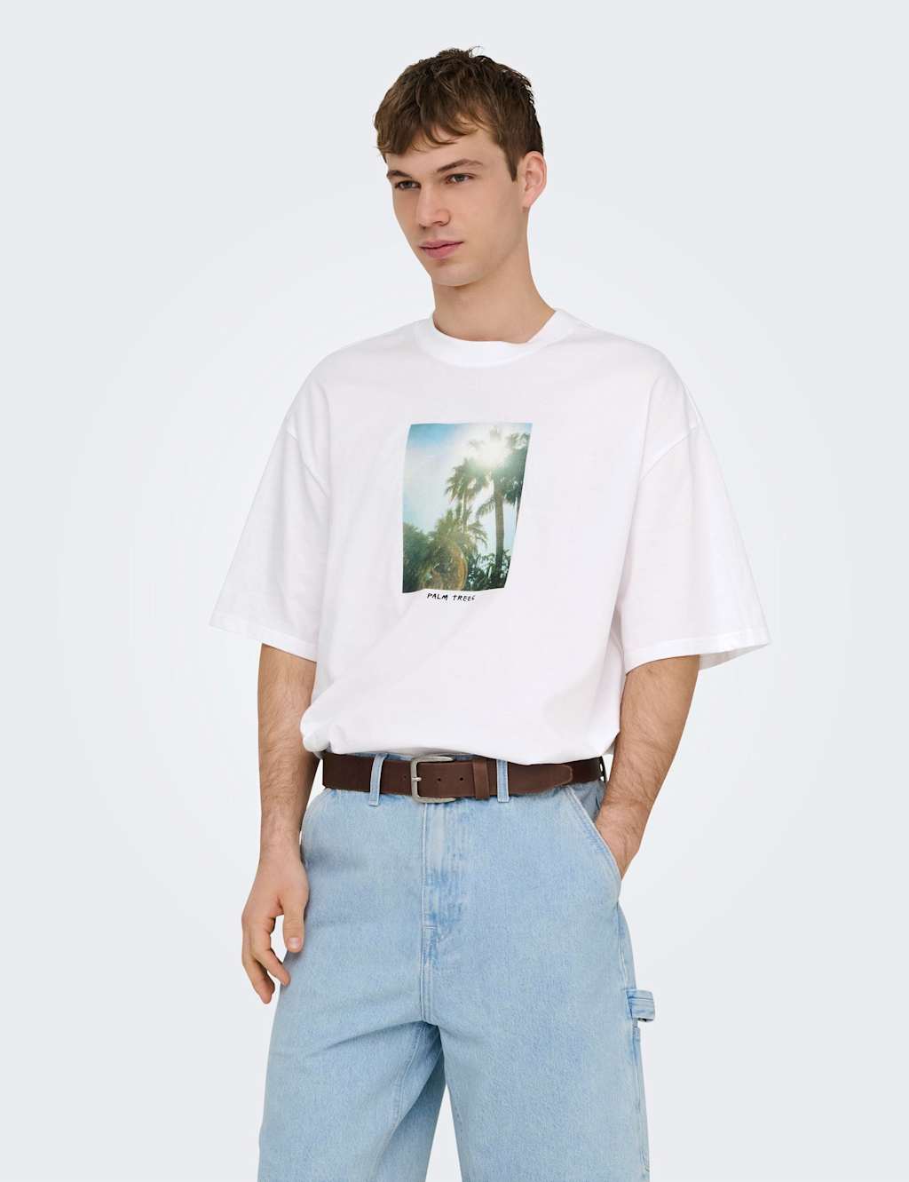 Only & Sons Men's Oversized Pure Cotton Crew Neck T-Shirt - 2XL - White Mix - Available at M&S