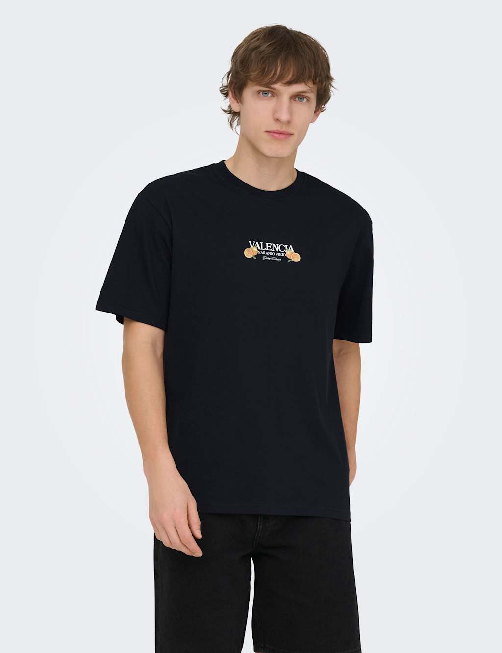 Only & Sons Men's Pure Cotton Crew Neck T-Shirt - XL - Black Mix - Available at M&S