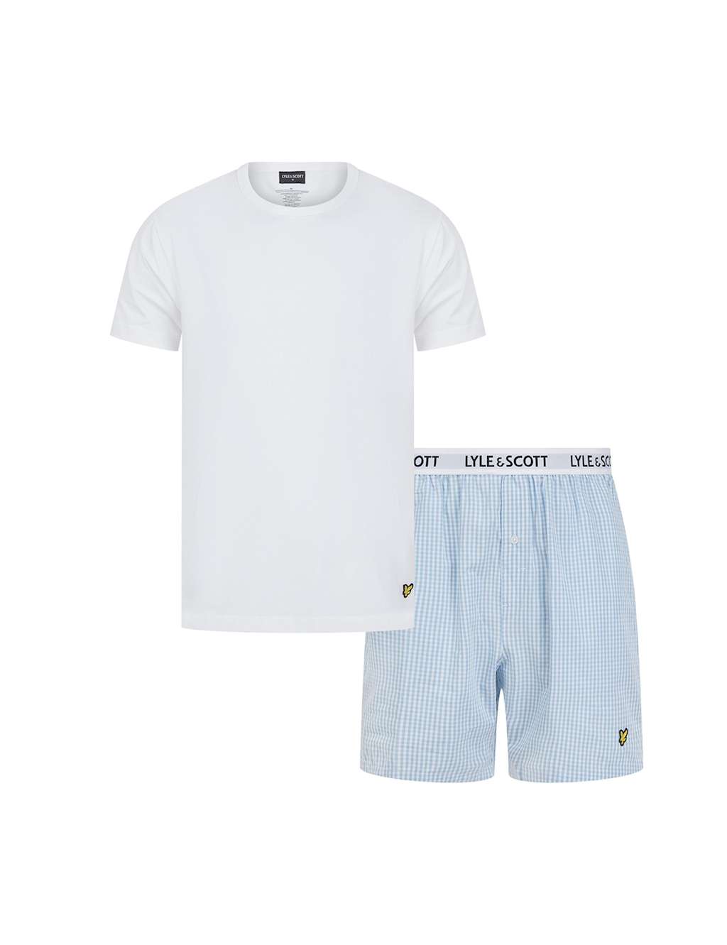 Lyle & Scott Cotton Rich Checked Pyjama Set Blue Mix