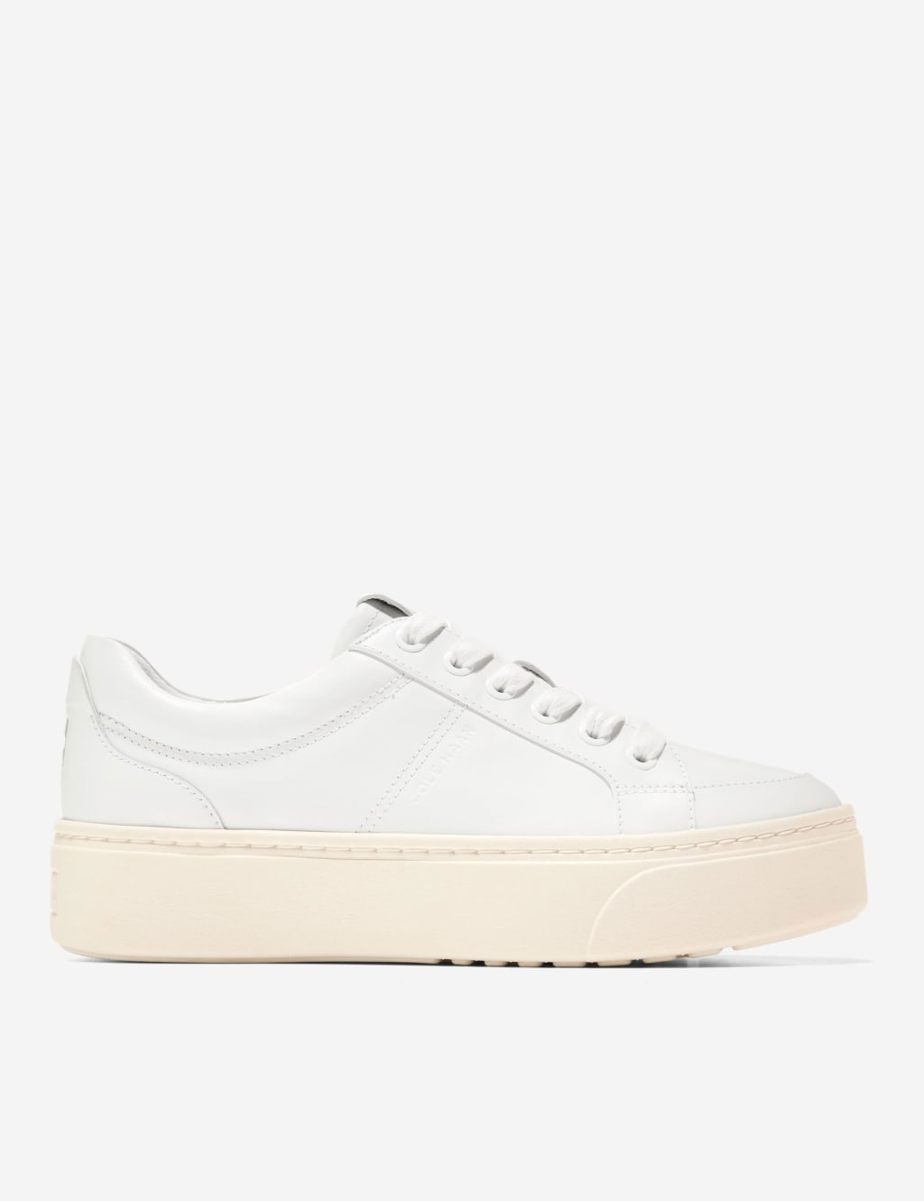 Leather Lace Up Platform Trainers