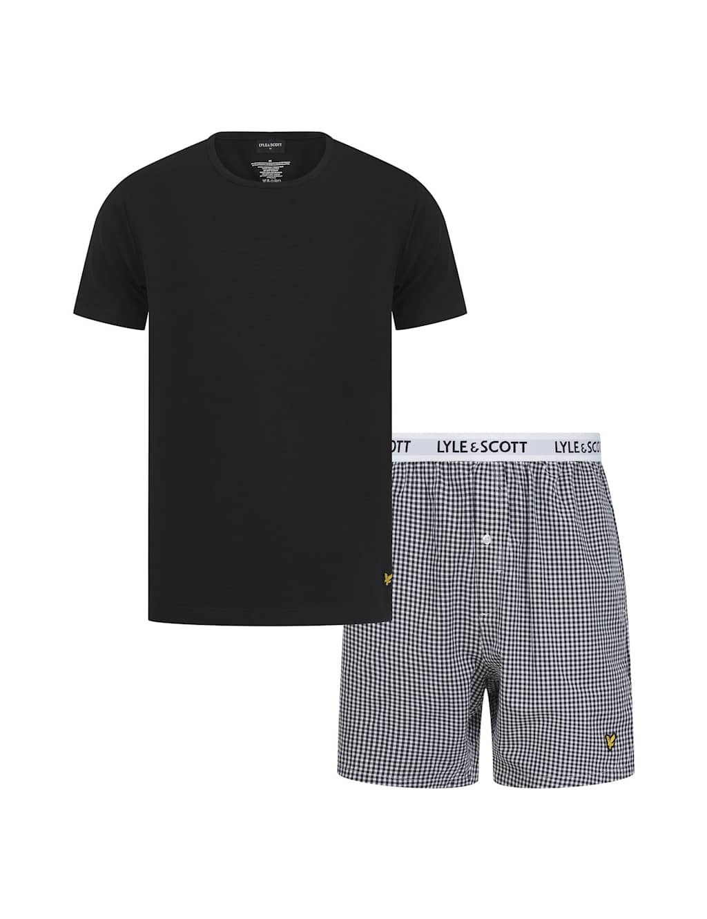 Lyle & Scott Cotton Rich Checked Pyjama Set Black Mix