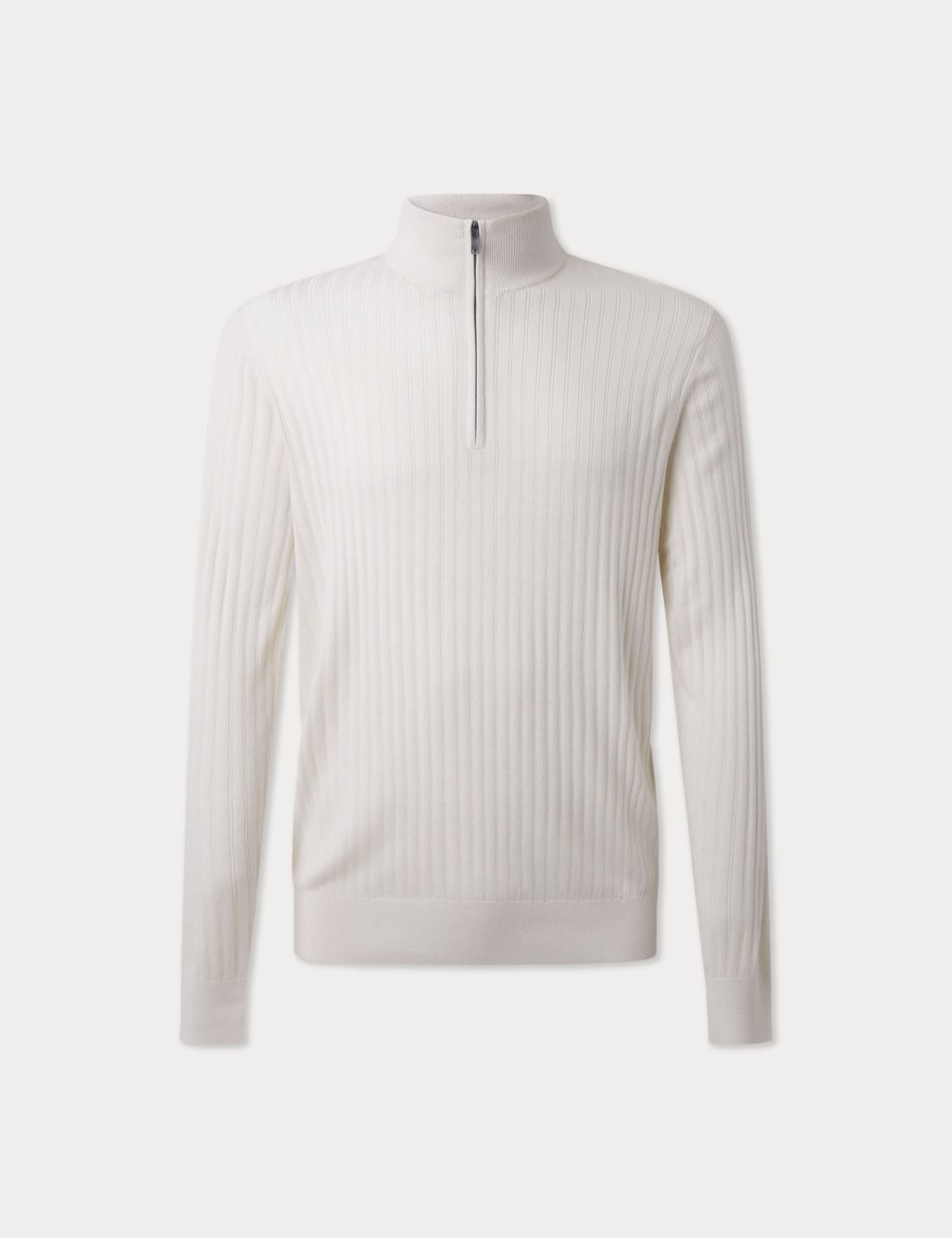 Cotton Rich Textured Half Zip Sweatshirt