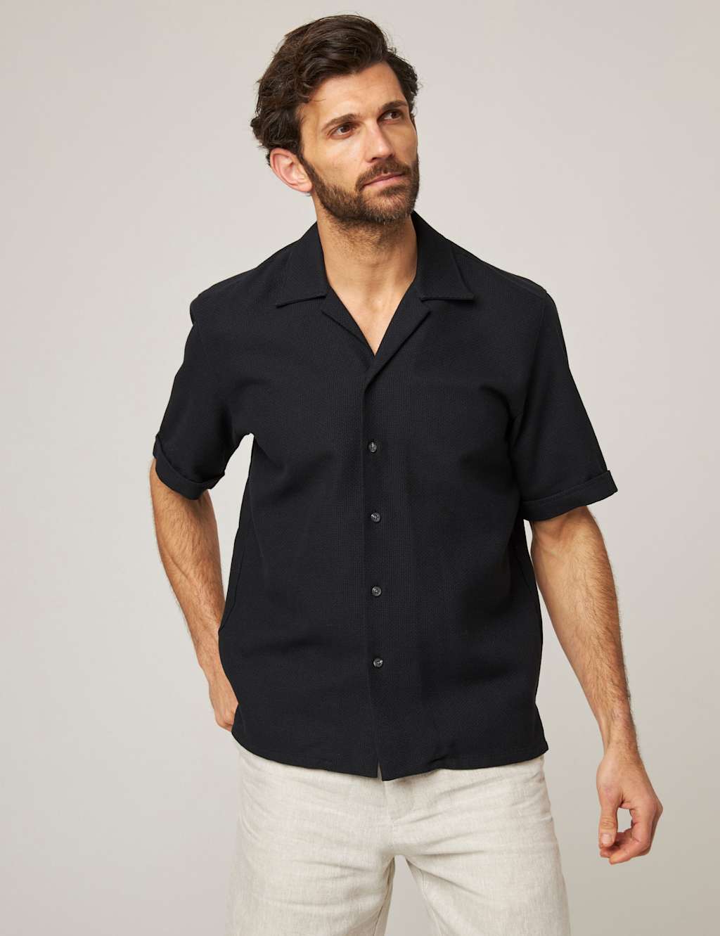 Pure Cotton Revere Collar Shirt