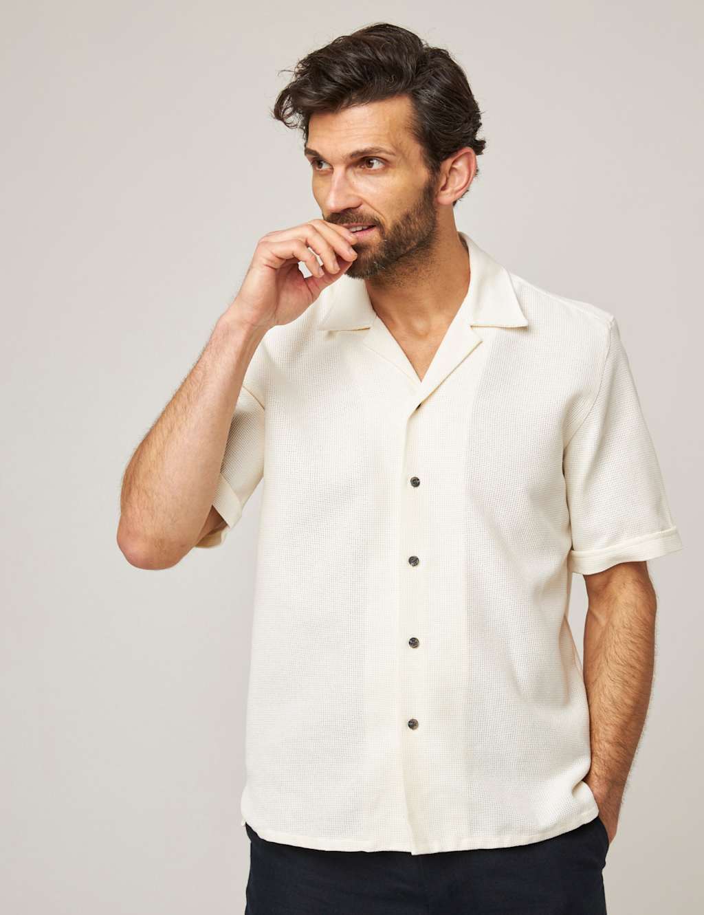 Pure Cotton Revere Collar Shirt