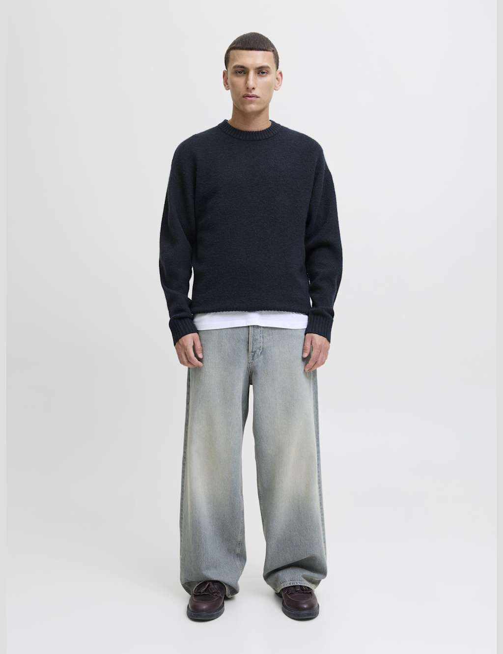 JACK & JONES Crew Neck Long Sleeve Sweatshirt Navy