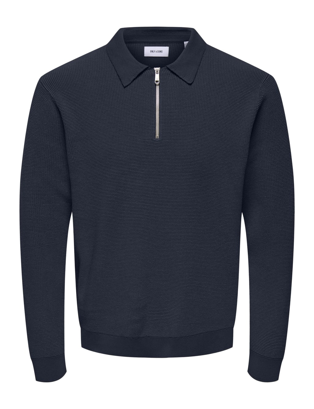 Pure Cotton Half Zip Long Sleeve Polo Shirt