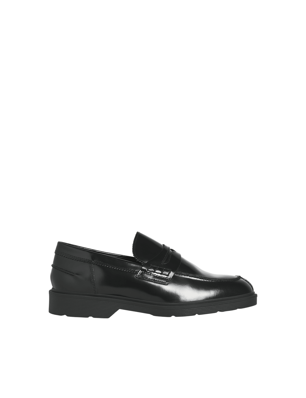 JACK & JONES Leather Slip-On Loafers Black