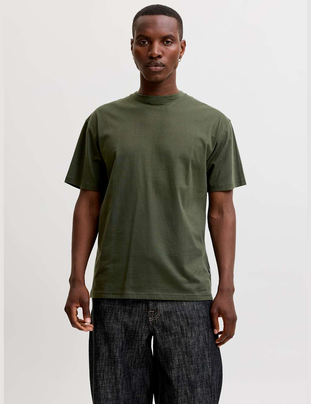 Jack & Jones Men's Pure Cotton Crew Neck T-Shirt - M - Green - Available at M&S