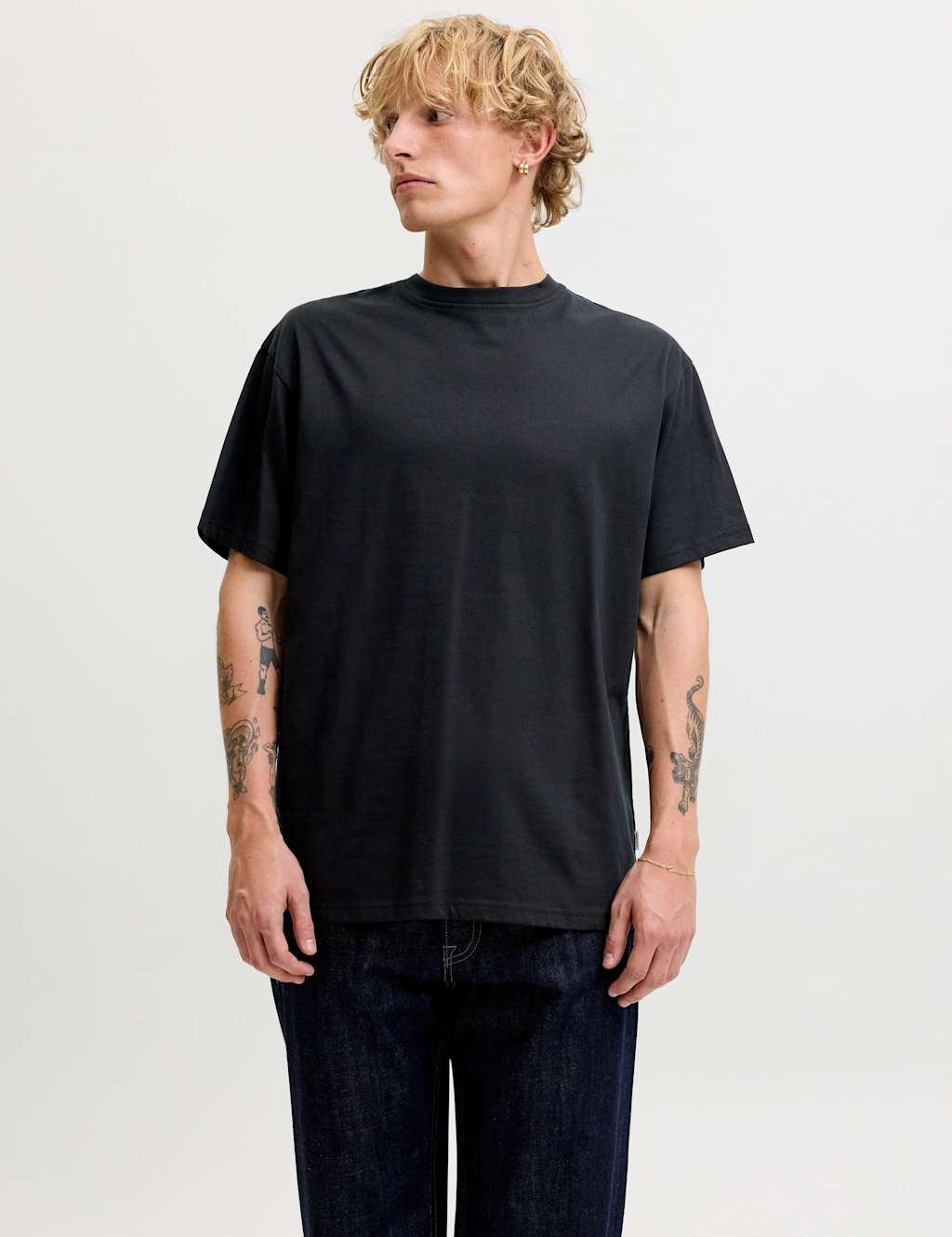 Jack & Jones Men's Pure Cotton Crew Neck T-Shirt - 2XL - Black - Available at M&S