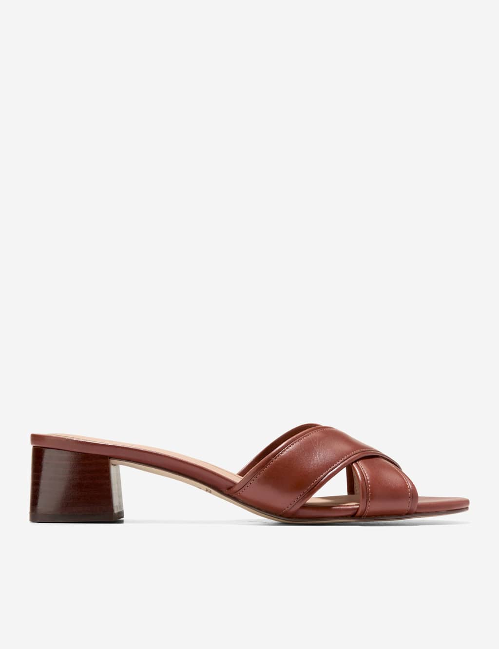 Leather Block Heel Open Toe Sandals