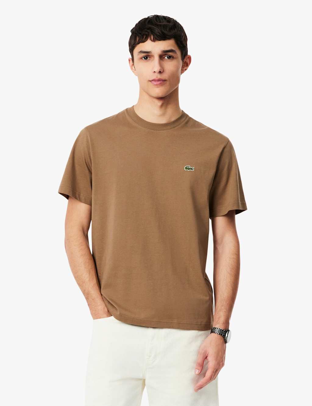 Lacoste Men's Pure Cotton Mid Weight T-Shirt - M - Tan - Available at M&S