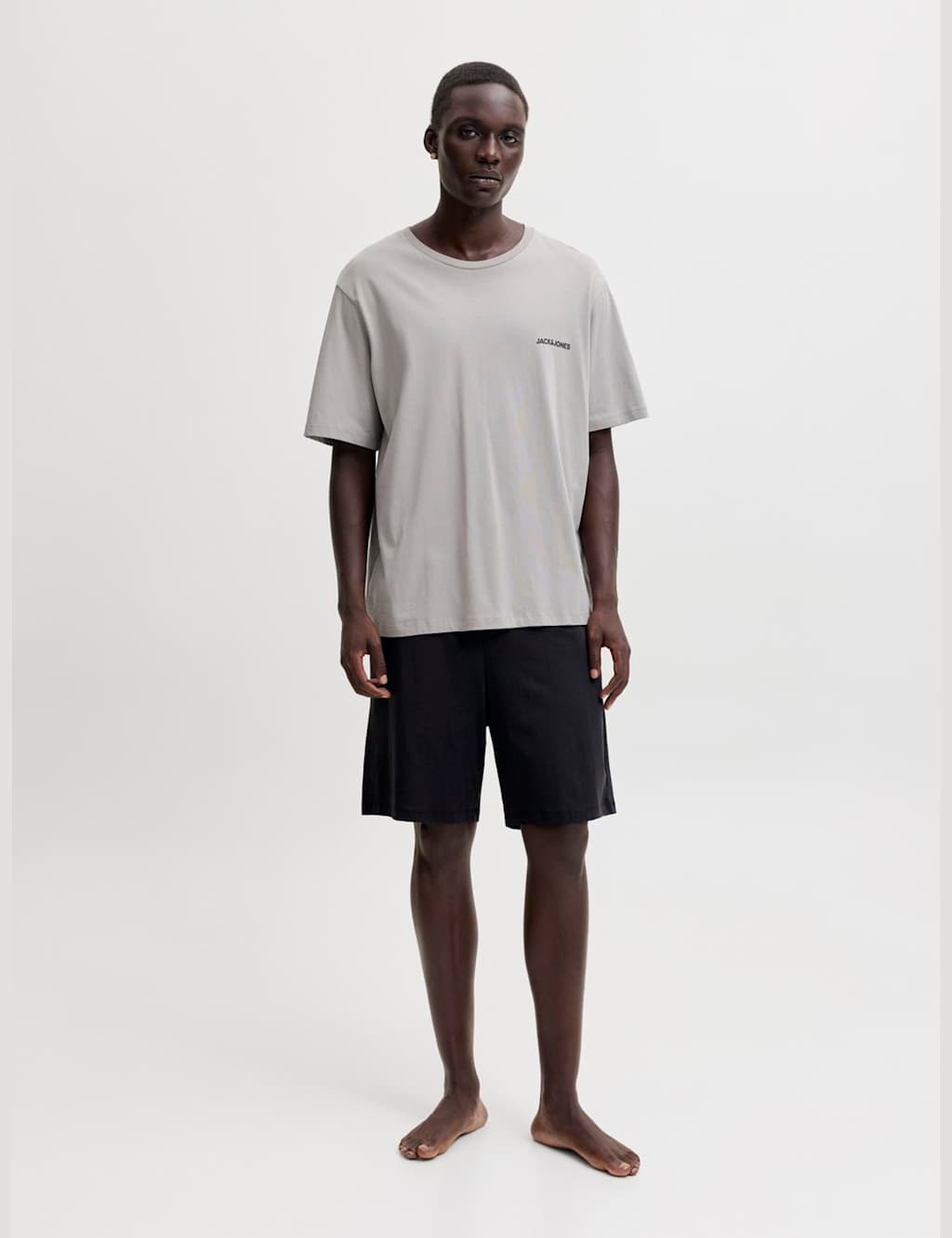 Jack & Jones Men's Pure Cotton Loungewear Set - M - Light Grey - Available at M&S