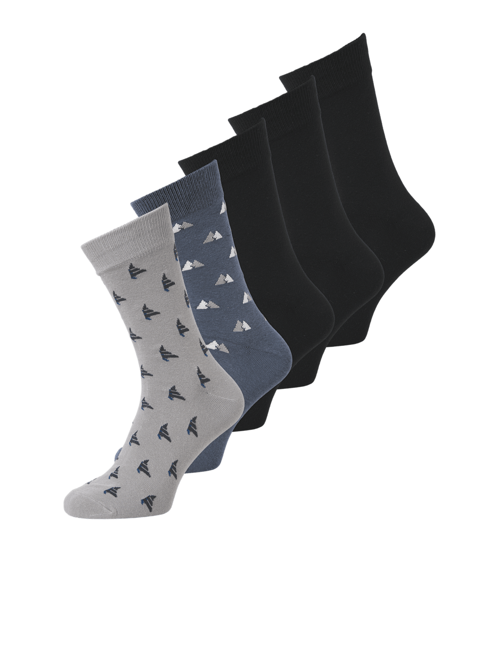 JACK & JONES 5pk Assorted Cotton Rich Socks Multi