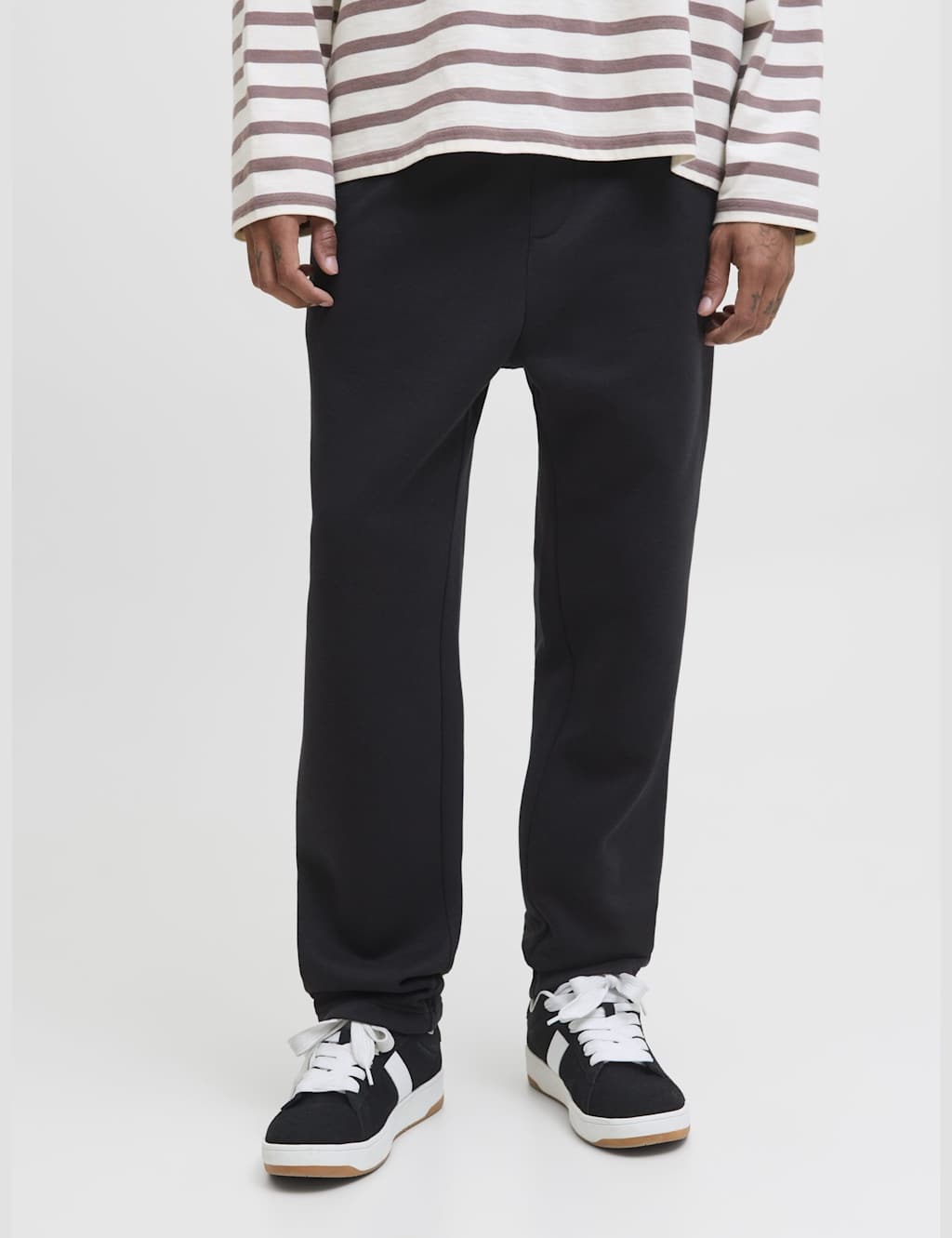 JACK & JONES Relaxed Fit Cotton Blend Joggers Black