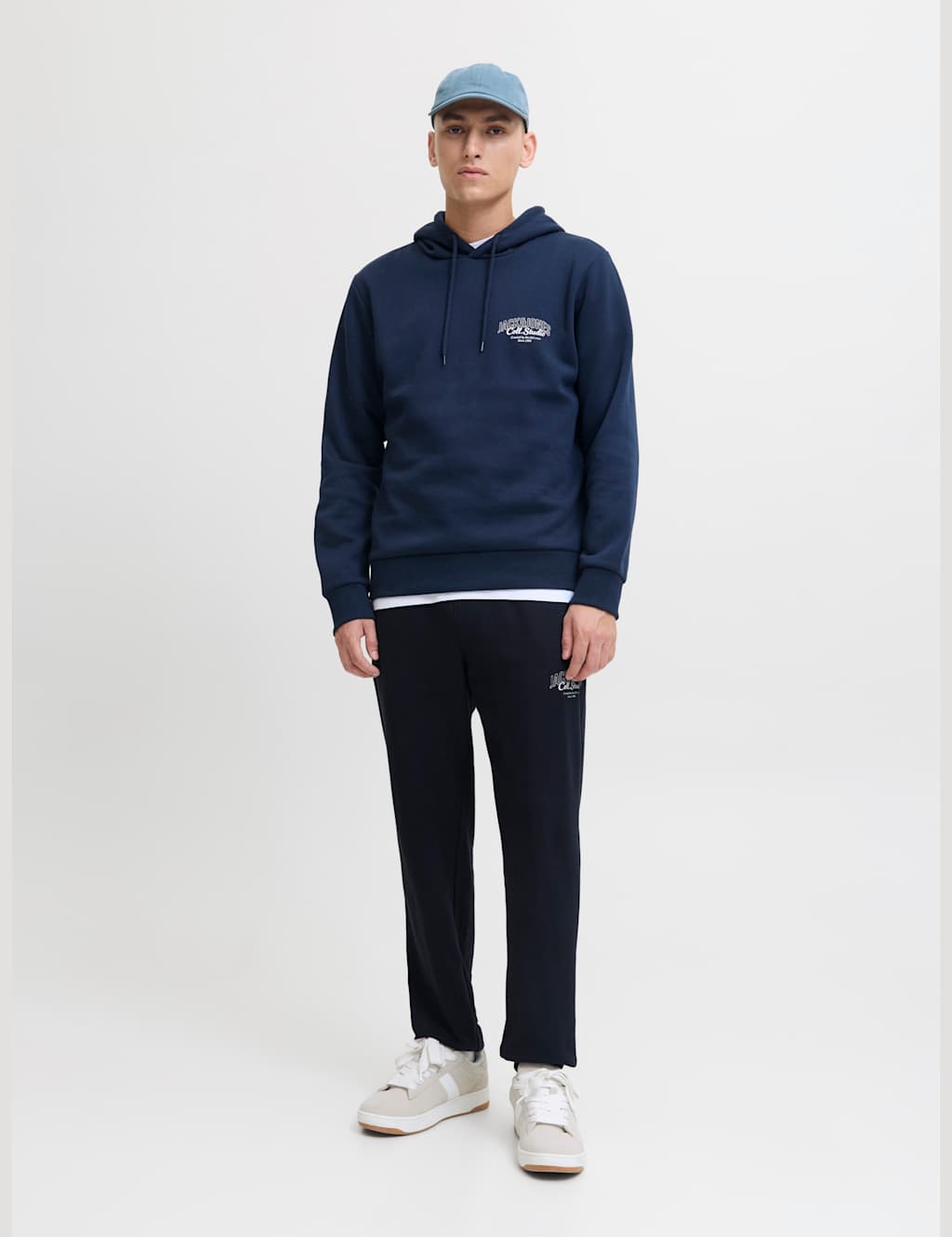 JACK & JONES Regular Fit Cotton Blend Joggers Navy